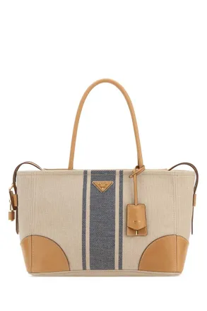 Prada Beige Logo Large Tote