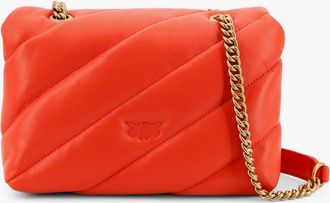 Pinko Womens Shoulder Bag Matelass&eacute; Leather Red