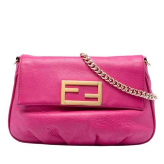 Fendi Pre-owned Cross Body Bags, female, Pink, Size: ONE SIZE Pre-owned Fendista Crossbody
