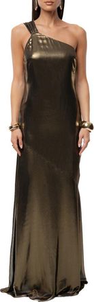 JLUXLABEL Night of Elegance Metallic Gown in Gold at Nordstrom, Size X-Small
