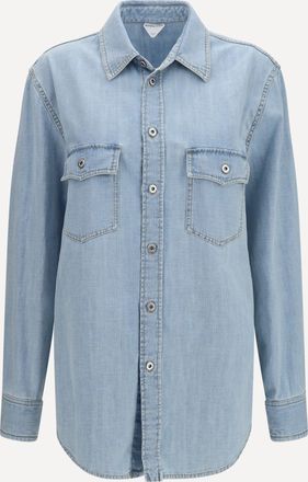 Bottega Veneta Camicia oversize in denim con lavaggio Sky Bleached Woman 46