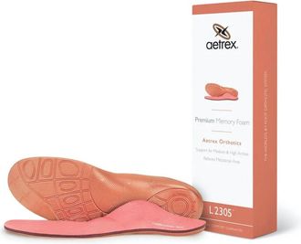 Aetrex Womens Premium Memory Foam Orthotics Insole With Metatarsal Support In Orange