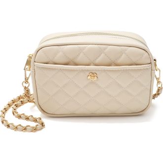 Adornia Cushion Quilted Faux Leather Shoulder Bag in White at Nordstrom Rack