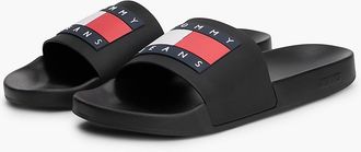 Tommy Hilfiger Mens Tommy Jeans Pool Slide - Black - US 11.5 / EU 45