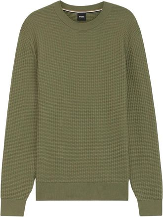HUGO BOSS Trui met ronde hals - Heren - Ronde hals truien - Groen - 2XL - Truien & Vesten