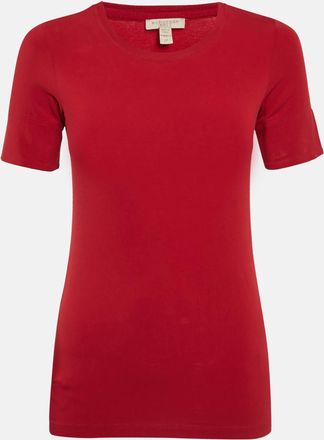 Burberry Red Jersey Crewneck T-Shirt XS