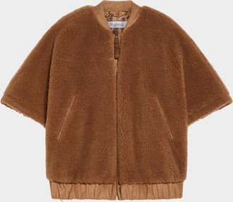 Max Mara Briose Wool-Blend Wrap Cape