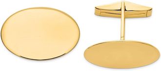 Diamond2Deal 14K Yellow Gold Oval Mens Cuff Links