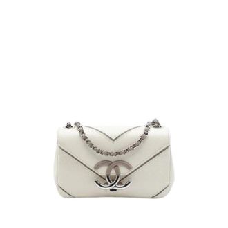Chanel Pre-owned Flap Bag - Dames - Vintage Schoudertas - Wit - ONE Size - Leer - Vintage