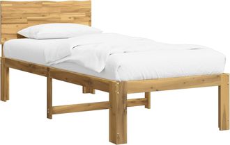 vidaXL Estructura De Cama Individual Con Cabecera Rostock Blanco Vidaxl