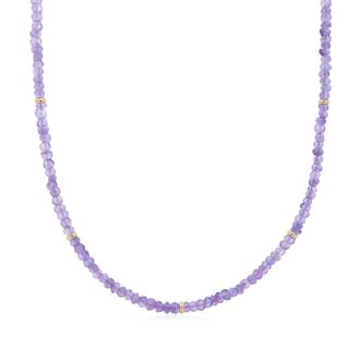 The Lovery Pink Amethyst Bead Necklace