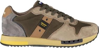Blauer Leren Sneaker - Heren - Sneakers - Groen - 41 EU - Leer - Schoenen