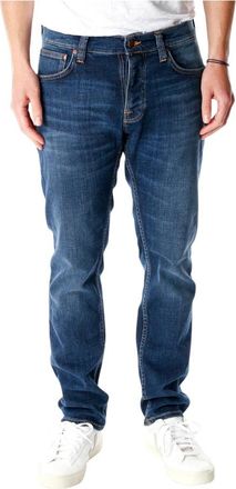 Nudie Jeans Slim-fit Jeans - Heren - Slim Fit Jeans - Blauw - W32 L34 - Leer - Jeans