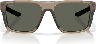 Costa Lido 57mm Polarized Square Sunglasses in Matte Brown Smoke /Gray 580G at Nordstrom