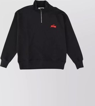 Msgm ribbed cuff knit sweater with hem detail