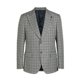 Lardini Formal Blazers, male, Multicolor, Size: S Pied de Poule Jacket