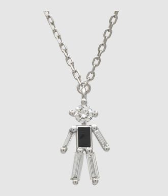 Little Ones Paris Collier Pendentif Gar&ccedil;on Argent Jack Black 45cm
