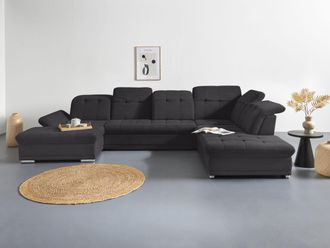 Cotta Wohnlandschaft »Holiday U-Form mit Sitztiefen-, Armteil- und Kopfteilverstellung« wahlweise mit Bettfunktion & Bettkasten