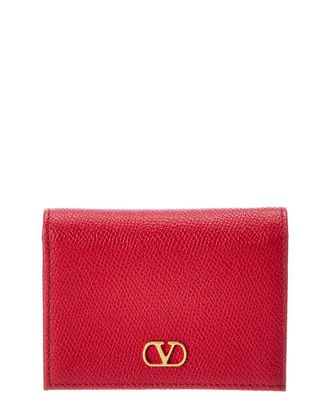 Valentino Vlogo Signature Leather Card Case