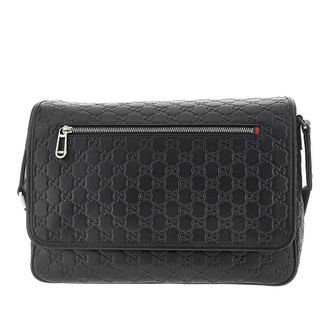 Gucci Leather medium GG Emblem bag Man One Size
