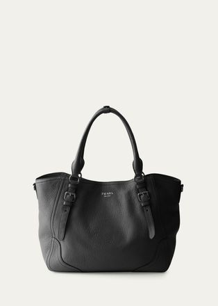Prada Cervo Large Grain Leather Tote Bag