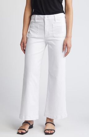 Kut from the Kloth Meg Patch Pocket Wide Leg Jeans in Optic White at Nordstrom, Size 10