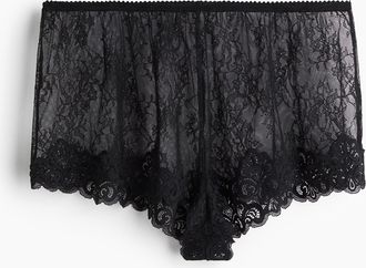 H&M Spitzenslip Shortie - Schwarz