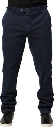 Santaniello Dark Blue Mid Waist Skinny Chino Trouser Mens Pants