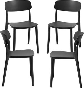 Regalos Miguel Packs Sillas Jardín - Pack 4 Sillas Bri - Negro