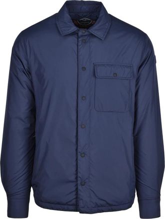 Save The Duck Gewatteerd shirtjack met drukknoopsluiting - Heren - Zomerjassen - Blauw - M - Polyester - Jassen