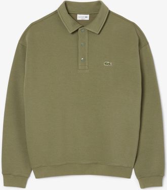 Lacoste Mens Fit Pique Sweatshirt in Green - Size X-Small