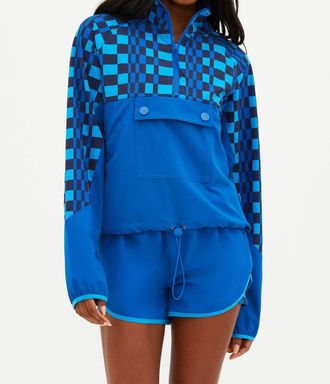 Beach Riot Atticus Pullover In Imperial Blue Check