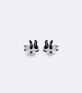 Yvonne L&eacute;on Panda 9kt white gold earrings with diamonds