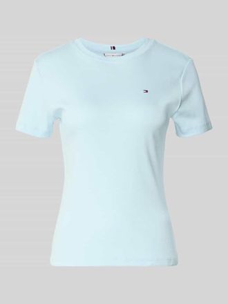 Tommy Hilfiger Slim Fit T-Shirt aus reiner Baumwolle in Hellblau, Gr&ouml;&szlig;e XL