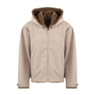 Lou Andr&eacute;a Parka Reversibile in Nylon Effetto Visone - - Jackets - Donna - Beige - S