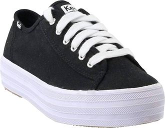 Keds Women Triple Kick Canvas Sneakers In Black/white