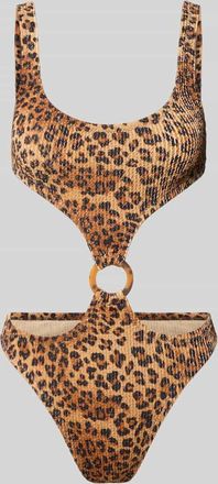 MC2 Saint Barth Monokini im Allover-Look Modell LAUREL in Mittelbraun, Gr&ouml;&szlig;e XL