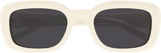 Saint Laurent SLM130007 Rectangle Full Rim Sunglasses - White