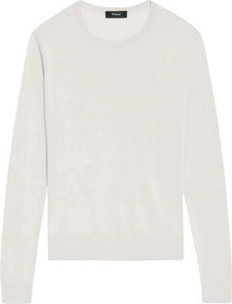 Theory Trui met ronde hals in Regal Wool - Dames - Ronde hals truien - Wit - M - Wol - Truien & Vesten