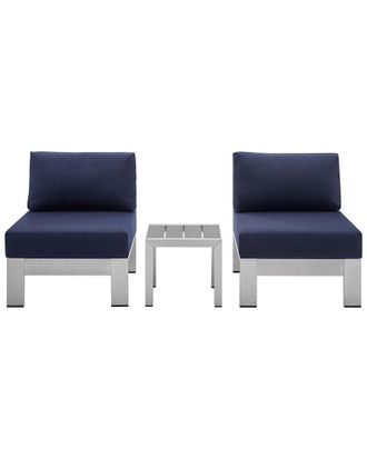 ModWay Shore Sunbrella Fabric Outdoor Patio Aluminum 3pc Set