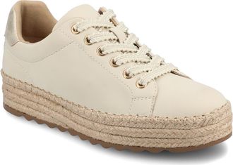 Journee Collection Cosima Espadrille Sneaker in Bone/gold at Nordstrom Rack, Size 12