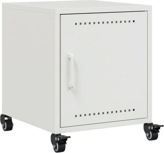 vidaXL Mesita de noche acero blanco 36x39x43,5 cm vidaXL