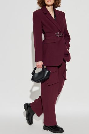 Ganni Cargo Trousers, Womens, Burgundy