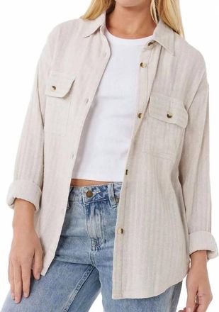 Rip Curl Oceanic Textured Shacket In Moonbeam