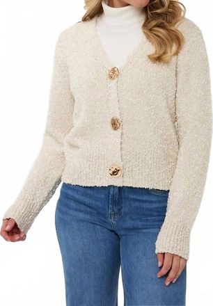 Esqualo Fancy V-Neck Cardigan In Off-White