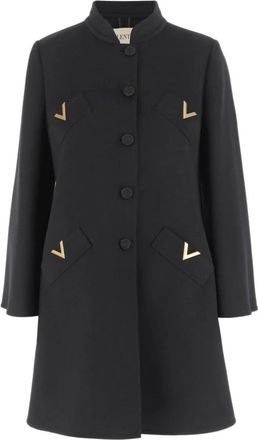 Valentino Garavani Zwarte Wol Kasjmier Jas Itali&euml; - Dames - Mantel - Zwart - S - Wol - Jassen