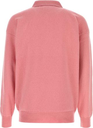 J.W.Anderson Mens Pink Wool Polo Shirt Bubblegum Exterior