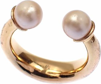 Dior Gold Gold Plating Band Ring (Pre-Owned)