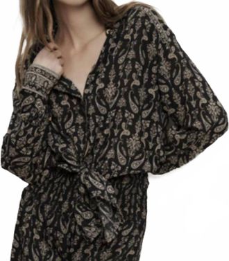 Veronica Beard Lloyd Paisley Button Down In Black Multi