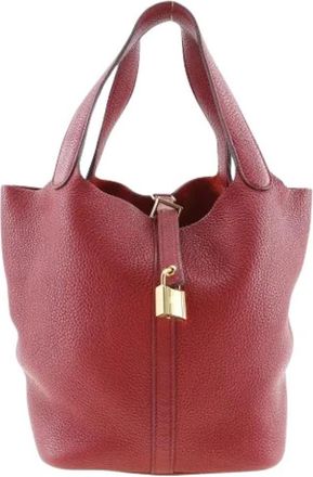 Herm&egrave;s Pre-owned Picotin Lock MM Handtas Rood - Dames - Vintage Tas - Rood - ONE Size - Leer - Vintage